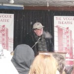 Michael Moore addresses Vogue Theatre supporters